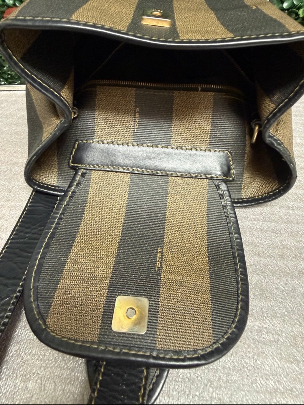 Fendi PEQUIN Striped Sling Backpack Bag Vintage - Picture 5 of 11